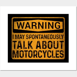 Funny Motorcycle Rider Biker Warning Sign Posters and Art